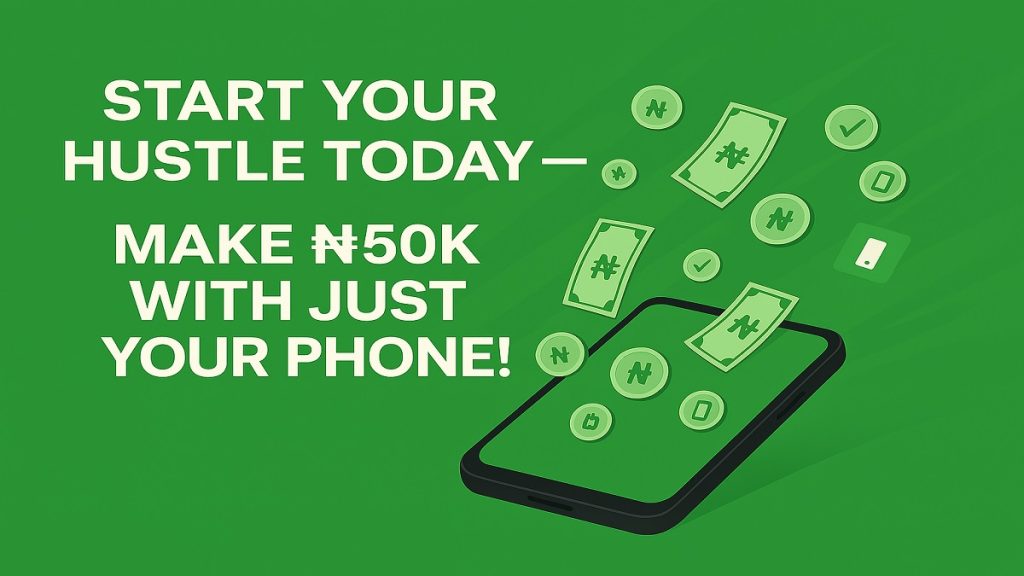 Smartphone with naira signs representing digital income opportunities in Nigeria.